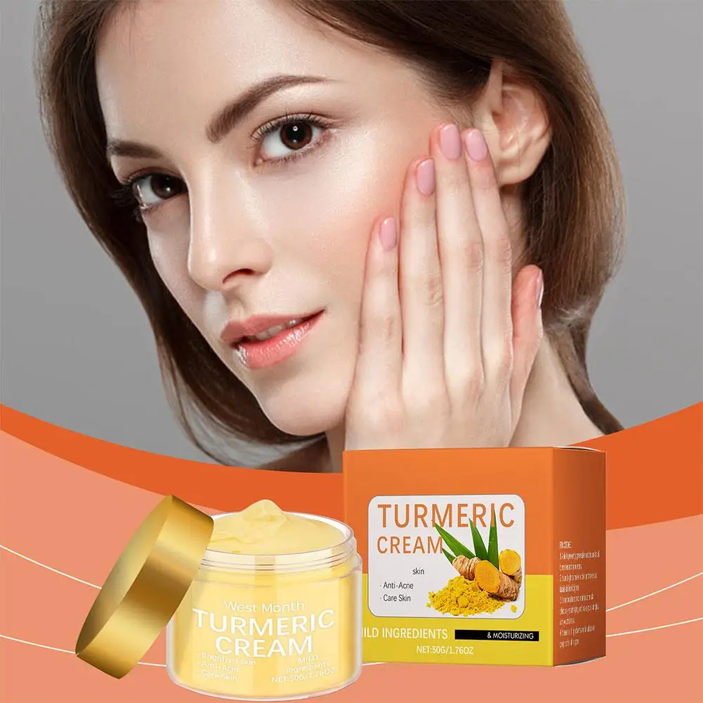 

New 50g Facial Care Cream Facial Treatment Hydrates Daily Brightens Nourishes Cream Turmeric Moisturizing Cream Care Skin G I1K3