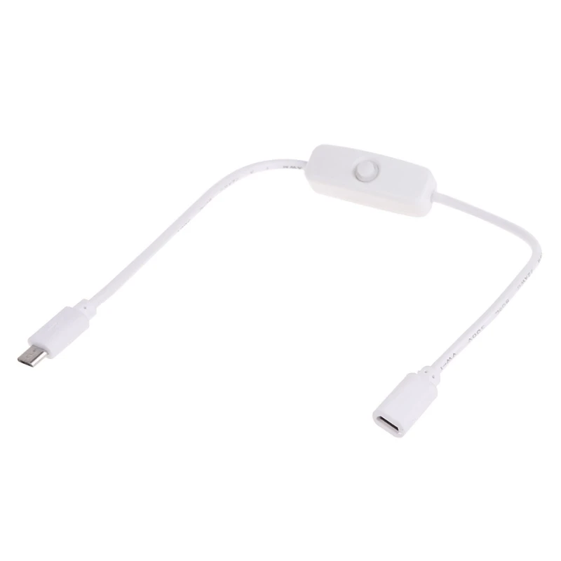 Micro USB Cable,Micro USB Female to Male Extension Cable with 501 Button for Raspberry