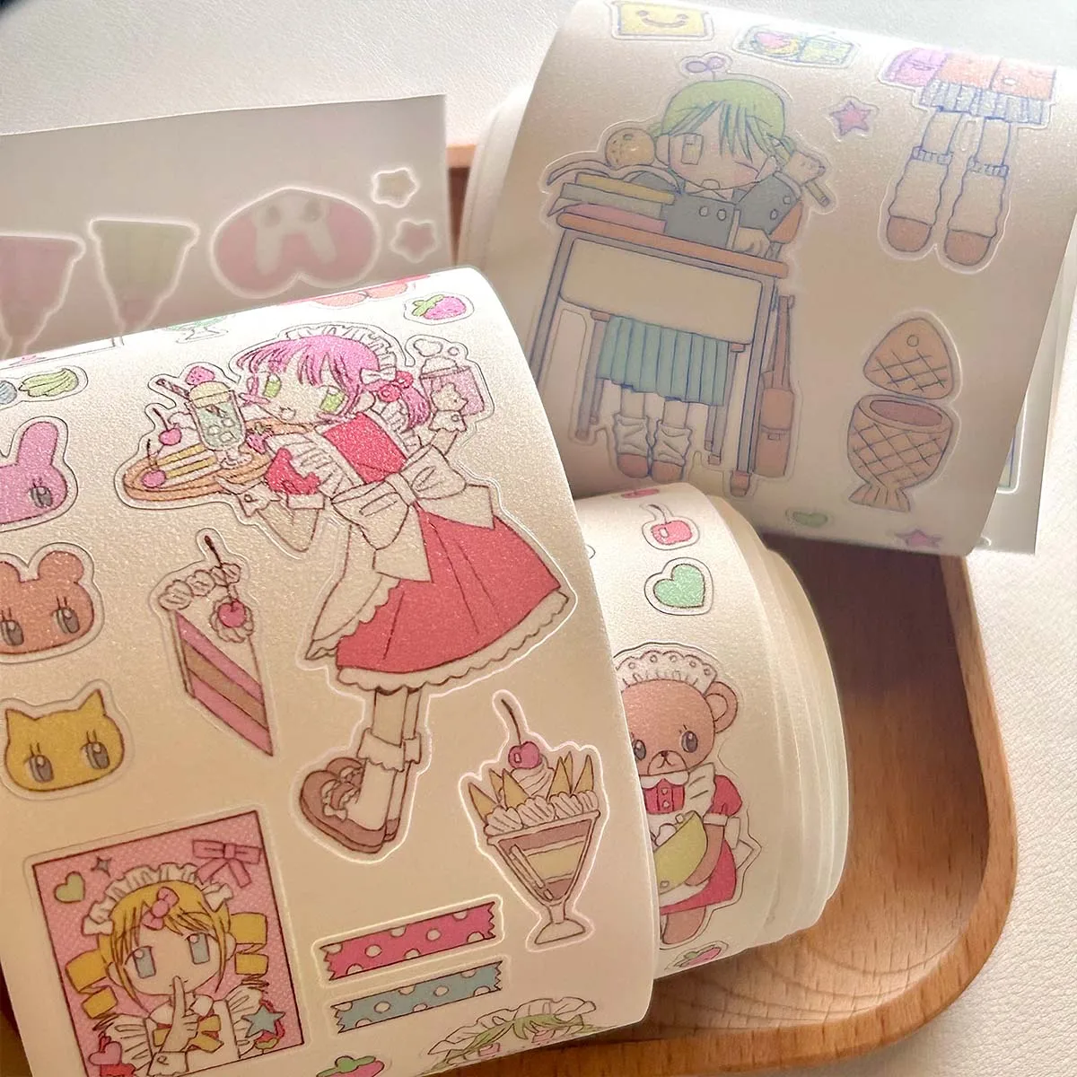 Sticker Tapes Washi Tape Fairy Tale Town on Paper Character Theme Stickers for Scrapbooking For Arts Diy Crafts Album