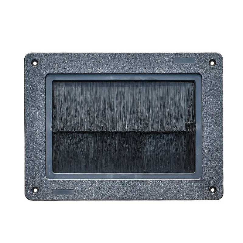 EE1 Black ABS Plastic Injection-Moulded Square-shaped Anti-Static Raised Floor Dedicated Cable Box IP20 280x210x40mm Brush 10A