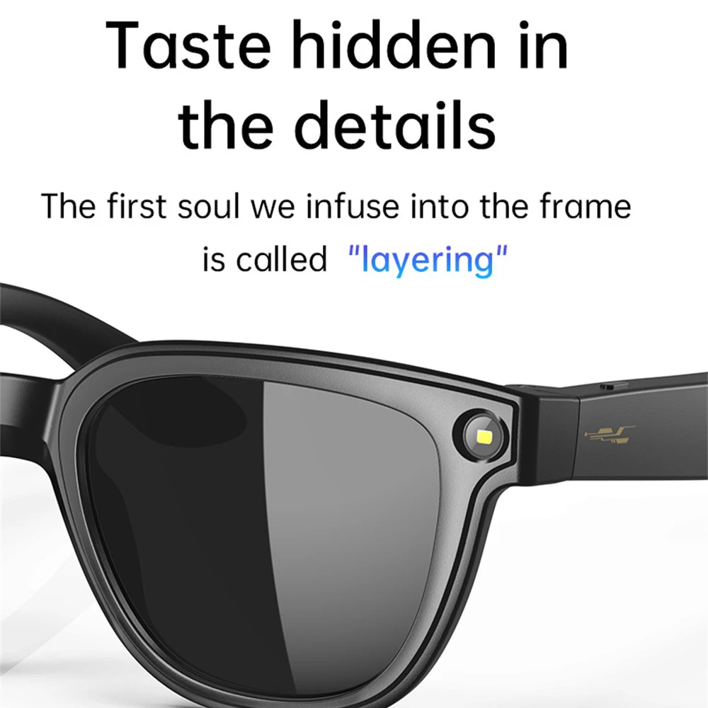 Fashion Intelligent AI Shooting Glasses 800W HD Camera Anti-shake Dialogue Translation Voice Assistant HD Call Smart Sunglasses