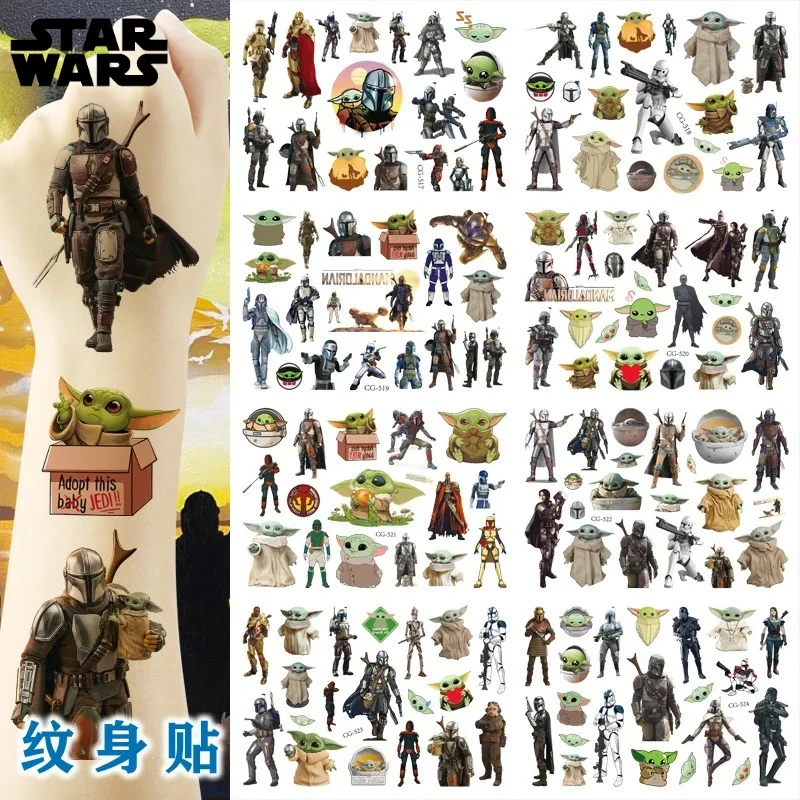 Pegatina de Transferencia de Agua con Diseño de Yoda de Star Wars, Tatuaje Temporal para Adultos, Regalo para Fiestas de Cumpleaños y Festivales