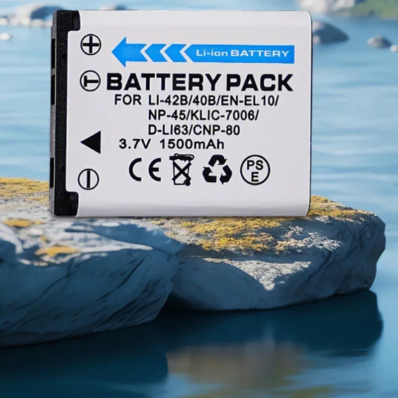 1500 mAh 3,7 V EN-EL10 Li-42B Li-40B NP-45 NP-42 CNP-80 D-LI63 Kamera-Akku für Fuji