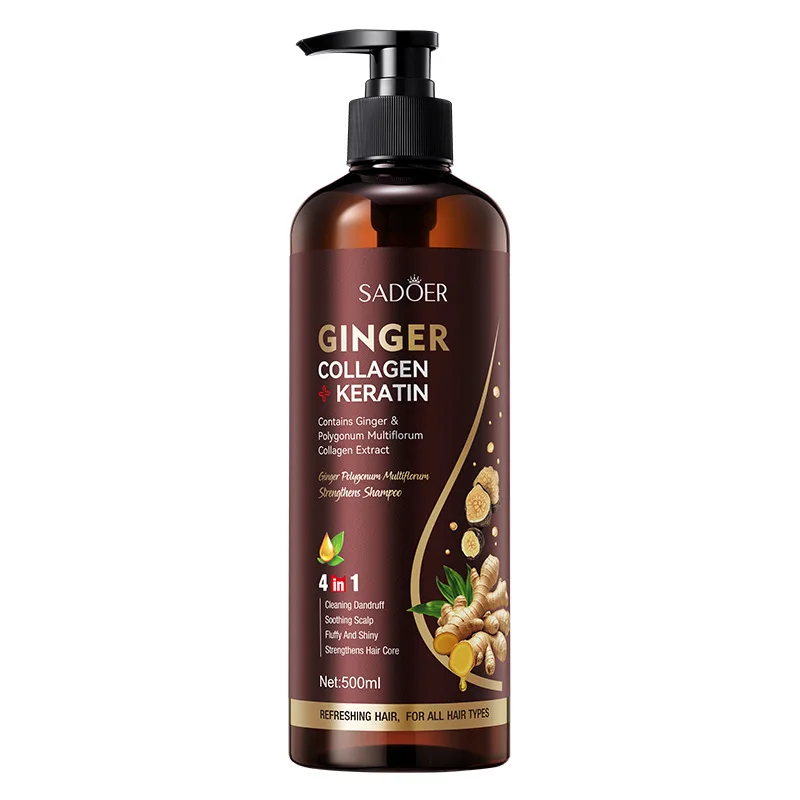 شامبو الزنجبيل الطبيعي 500 مل مع He Shou Wu، شامبو عشبي لتقوية الشعر للنمو والتنظيف والمغذي #6