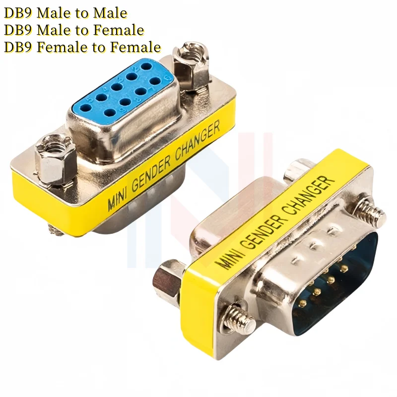 1Pcs/lot DB9 9Pin Male To Male/Female To Female/Male To Female Mini Gender Changer Adapter RS232 Serial Plug Com ConnectorT
