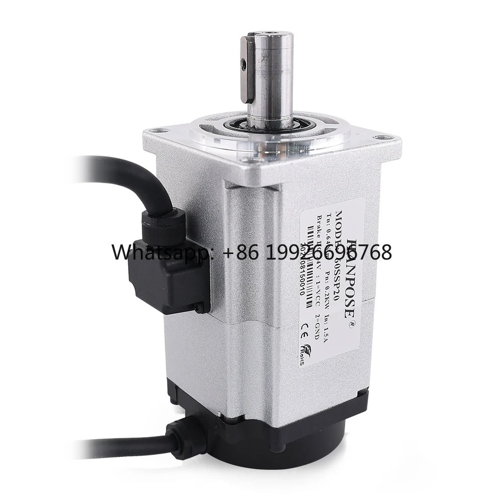 High Performance 60SSP20 Servo Motor 0.64N.m 1.5A 3000-6000rpm 220V Welding and Cutting Equipment 200W Ac Servo Motor With Brake