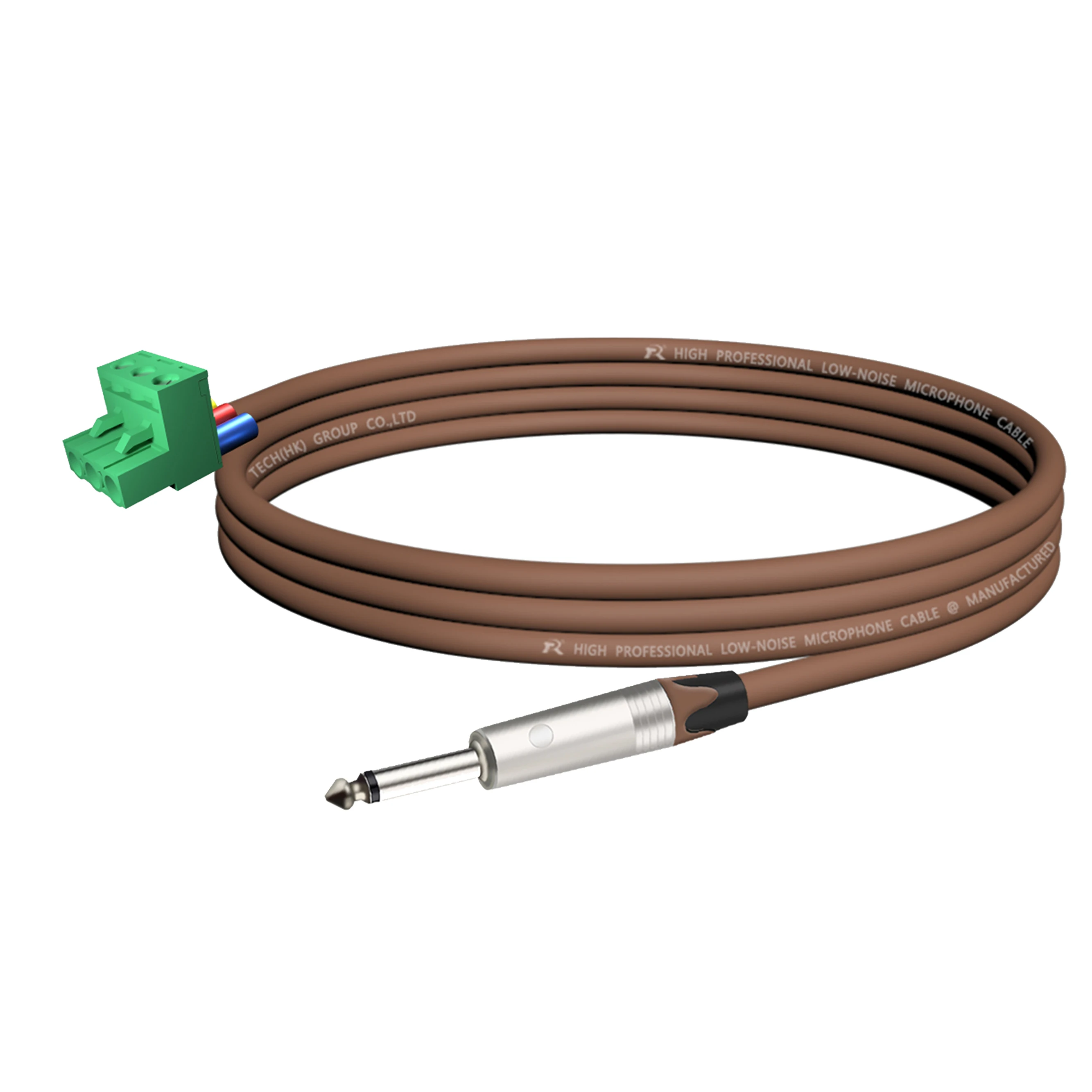 Vergoldete/vernickelte Kontakte, 1/4 Zoll (6,35/6,5 mm) Mono-TS-Audio-Klinkenstecker auf 3-polige Schraubklemme, Mikrofon-Balun, lötfreier Konverter – Detail 3