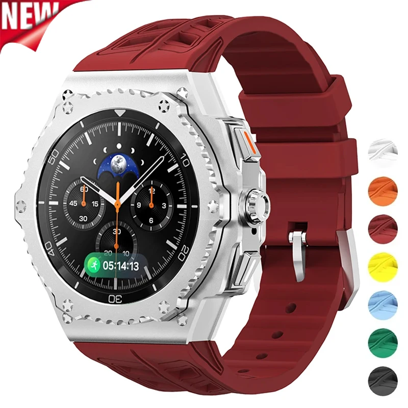 kit-di-modifica-di-lusso-per-samsung-watch-8-classic-46mm-cinturino-in-silicone-custodia-in-metallo-per-watch-8-classic-kit-di-accessori-per-il-cinturino