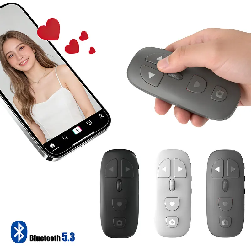 

Bluetooth Camera Remote Control Zoom&Focus Shutter Selfie Rechargeable Camera Video Recording Wireless Remote E-Book Page Turner