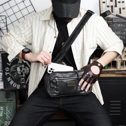 2024 Genuine Leather Men's Shoulder Bag New Style Male Crossbody Messenger Bags Sport Storage Sling Shoulder Pack