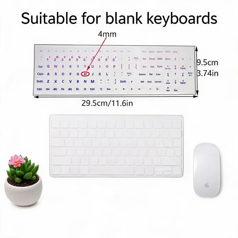 Colorful English Keyboard Stickers 104 Keys Large Size Transfer Decal For Blank Desktop Laptop Key Replacement Labels