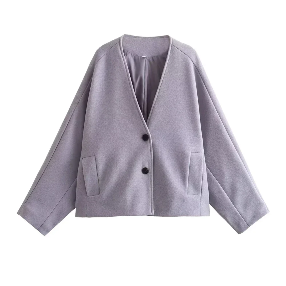 Casual Occasion Everyday Use L M S Women Jacket Casual Lantern Sleeve Coat Women Coat Single Breasted Daily Use
