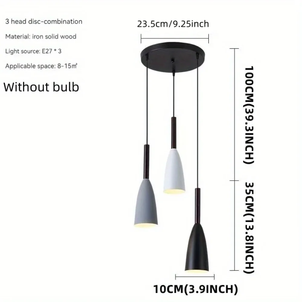 Nordic Modern 3-Light Pendant Chandelier – Soft Gradient Macaron Hues, Textured Metal Frame & Minimalist Silhouette