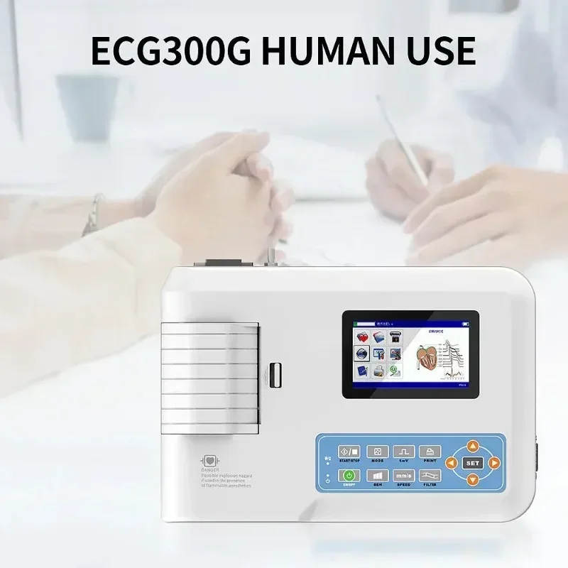 CONTEC ECG300G Цифровой 3-канальный 12-проводной аппарат ЭКГ/ЭКГ Электрокардиограф для человека/ветеринарного использования