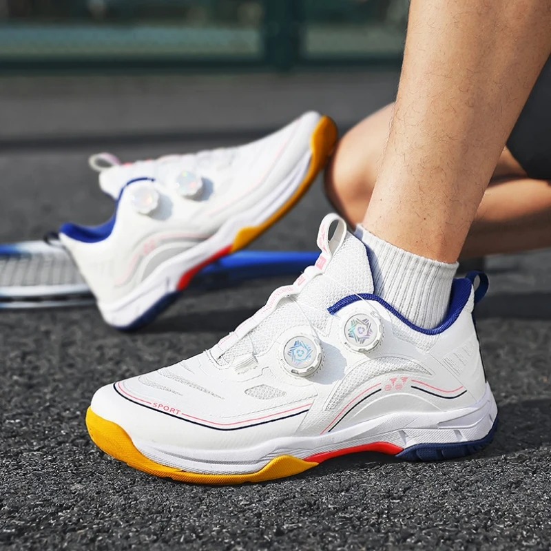 

Спортивные кроссовки для бадминтона в парном стиле с плоской мягкой подошвой, низким верхом и поворотной застежкой, подходят для настольного тенниса на открытом воздухе