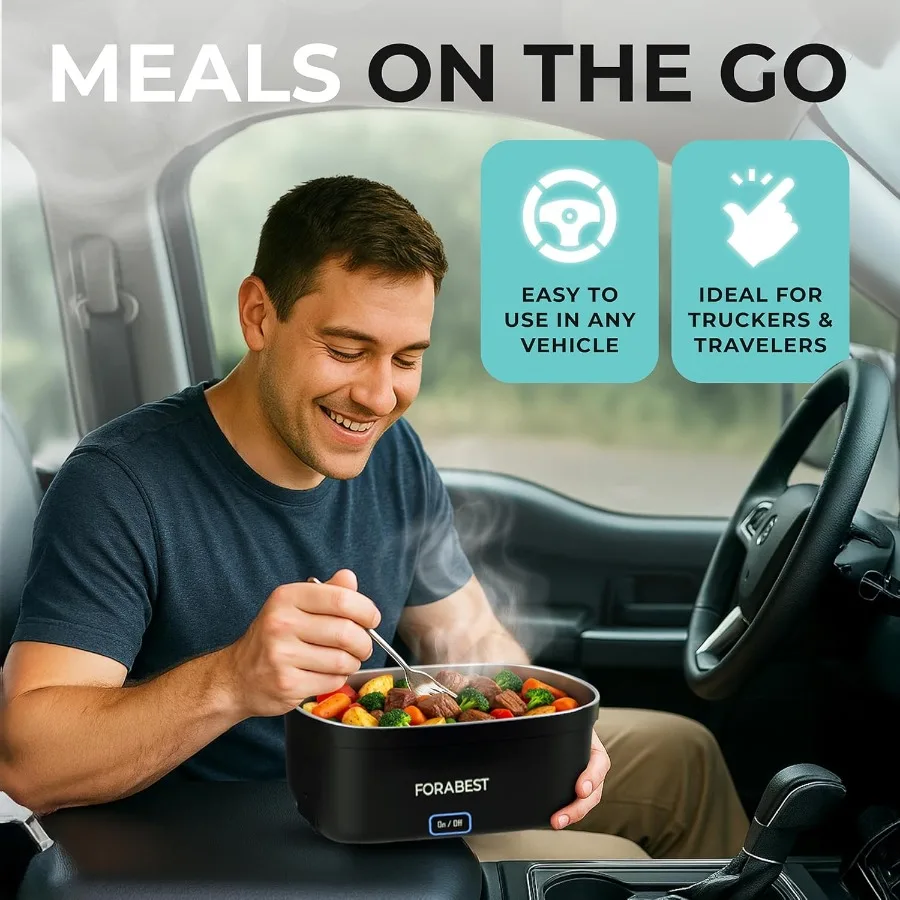 صندوق غداء ساخن 80 واط صندوق غداء كهربي للبالغين المحمولة جهاز تسخين الطعام مع 1.5L حاوية من الفولاذ المقاوم للصدأ أواني حقيبة حمل #4