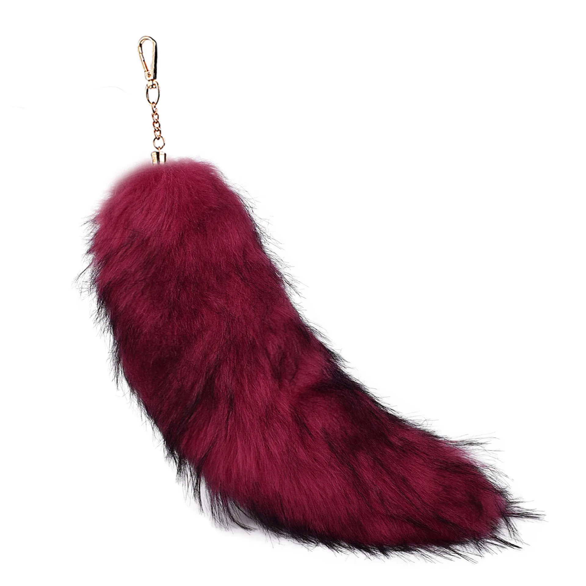 Plush-Faux Fox Raccoon Tail Keychain Furry 2025 Chic Y2k Beautiful Accessory Length 40cm Car Keychains For Women