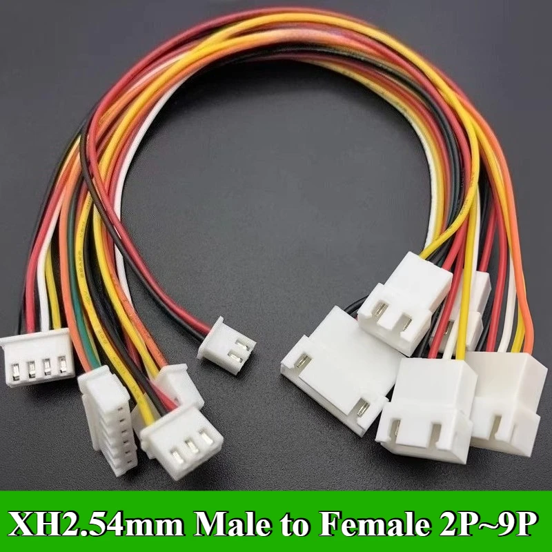 

XH2.54mm Extension Line 2P/3P/4P/5P/6P/7P/8P/9P XH2.54 Male to Female double head terminal wire connector 20cm cable 26AWG/22AWG