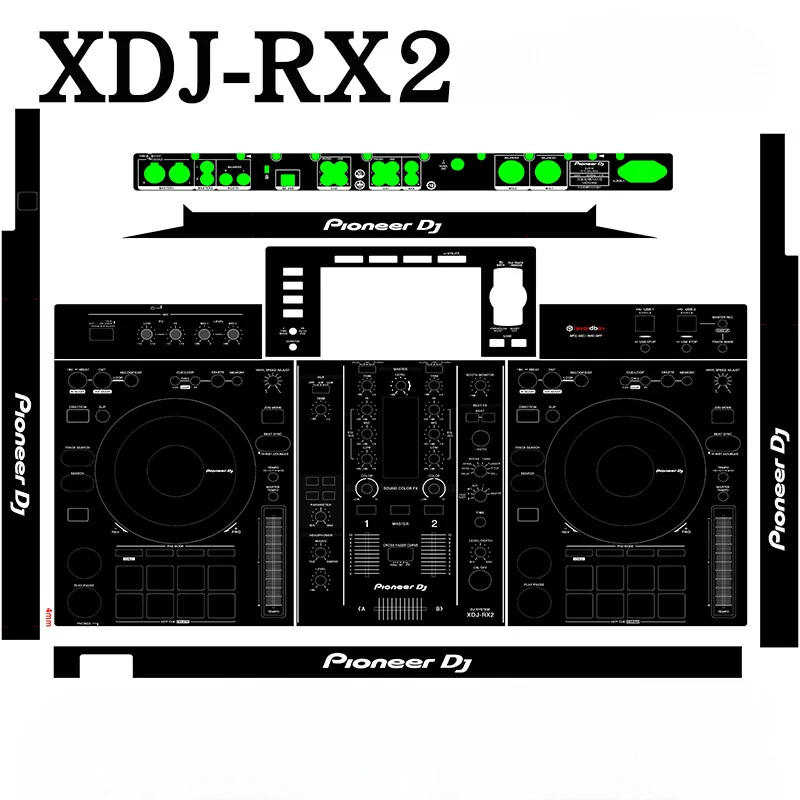ملصق جلدي لحماية التحكم DJ متعدد الألوان لـ XDJ-RX2