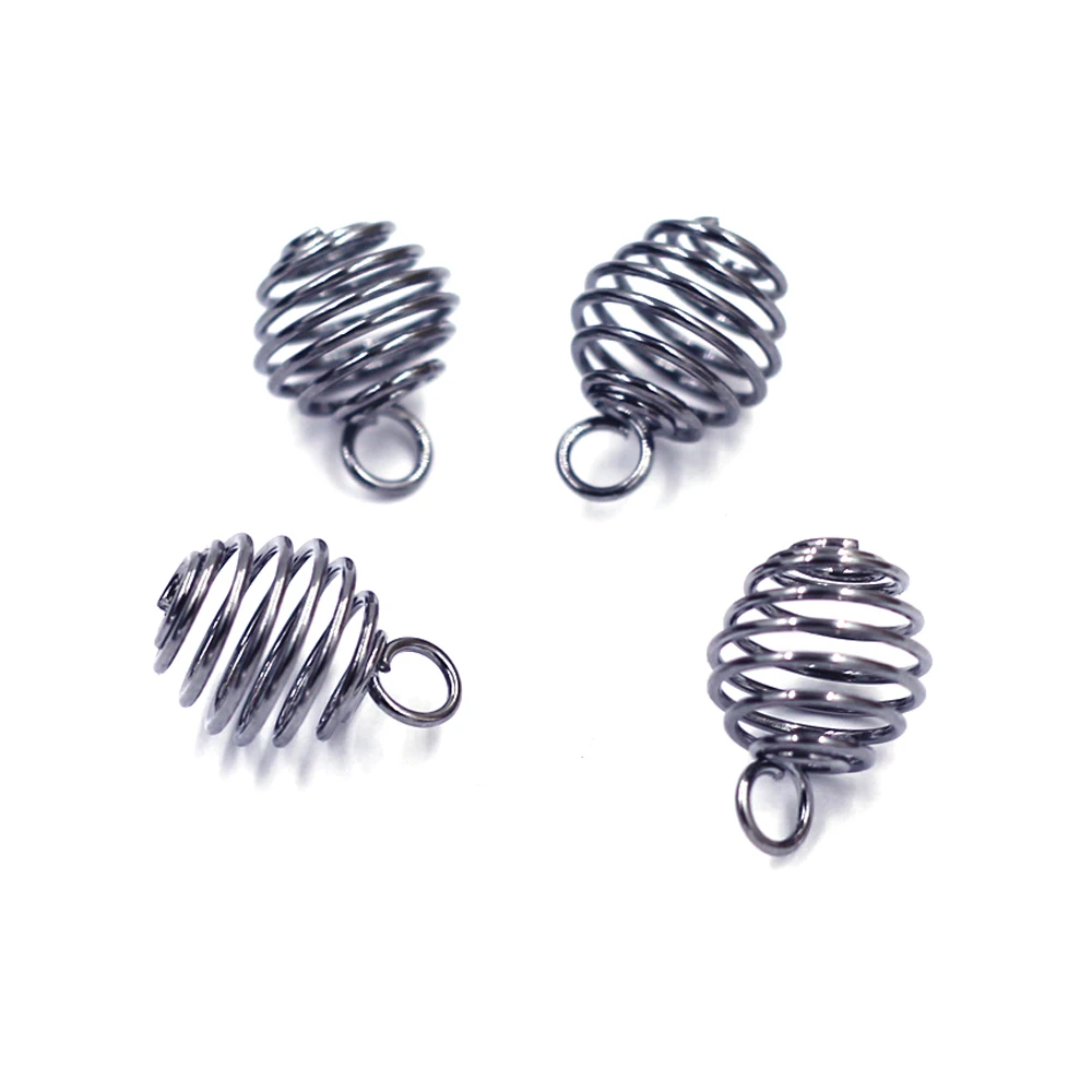 Anhänger Laterne Frühling Spirale Perlenkäfige Legierung Silber Gold Bronze Gunmetal Farbe Schmuck DIY Finding Charms 9x12mm – Detail 4
