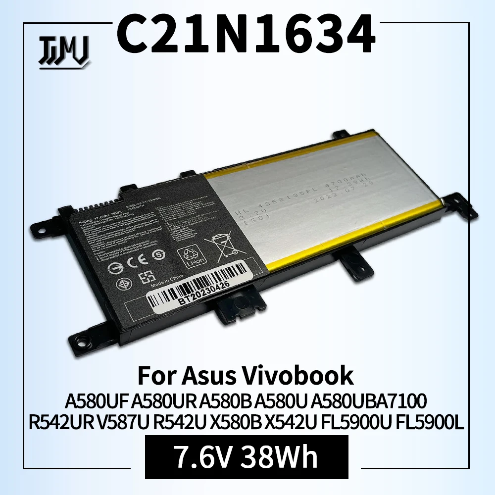 

C21N1634 0B200-02550000 Tablet Battery for Asus Vivobook R542UR V587U R542U R542UR-GQ378T X580B X542U FL5900U FL5900L Series