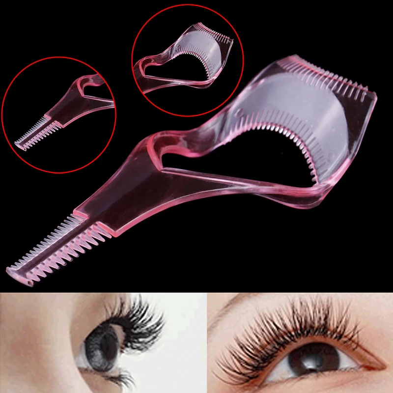 3 in 1 Wimpern Werkzeuge Make-up Mascara Schild Führungs schutz Locken wickler Wimpern Curling Kamm Wimpern Kosmetik Kurve Applikator Kamm