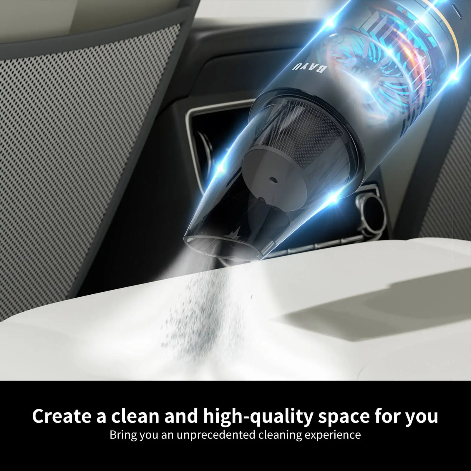 BAYU 2 in 1 Car Vacuum, Portable Cordless Car Vacuum with 19000Pa, Handheld Vacuum Cleaner, Small Vacuum for Car, Home