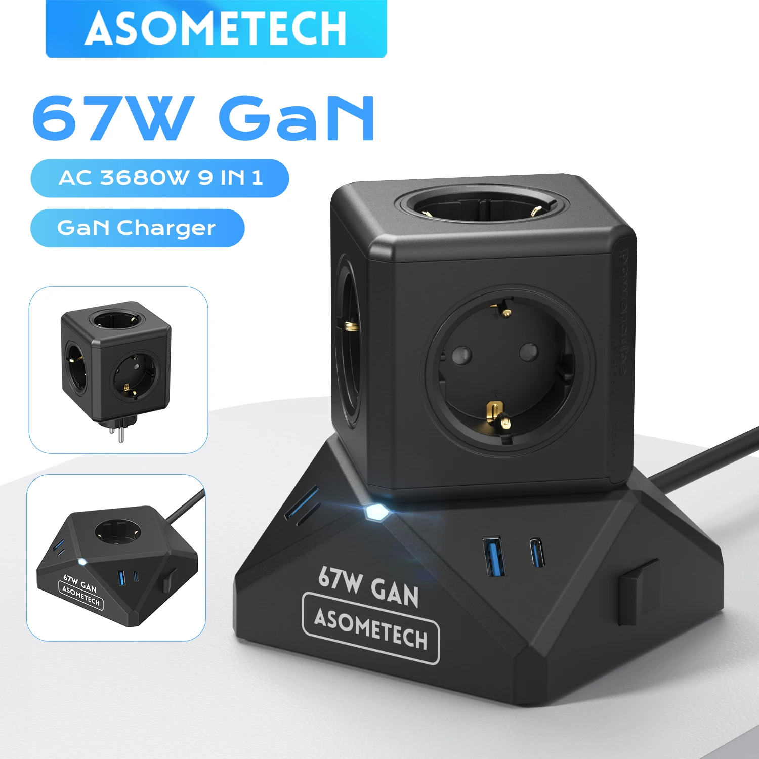 asometech-power-strip-tower-67w-gan-usb-c-charger-with-6-ac-outlets-2-usb-c-2-usb-ports-pps-pd30-station-surge-protector