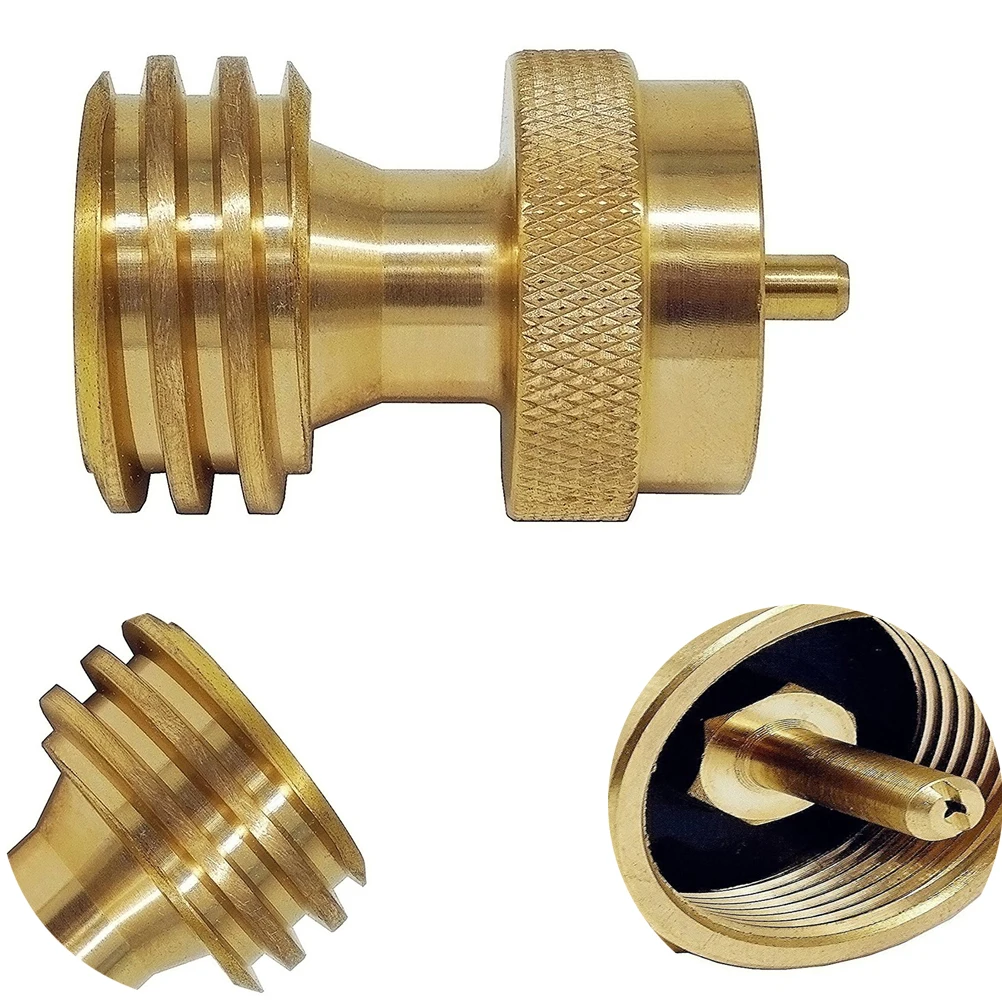 

2pcs Gas Cylinder Adapter BBQ Grill Propane Tank Joint Brass Install Outdoor Camping Tailgating Kitchen Barbecue