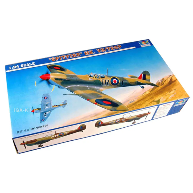 

Trumpeter 02412 1/24 британский Spitfire MK VB/Trop истребитель самолет военная игрушка в сборе пластиковая модель строительный комплект