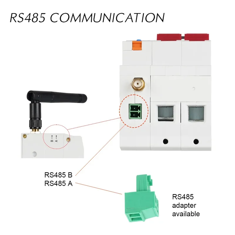 Tuya الذكية واي فاي RS485 2P 63A MCB قواطع الدفع المسبق متر الموقت التبديل الجهد الحالي حامي التحكم الصوتي اليكسا دائم