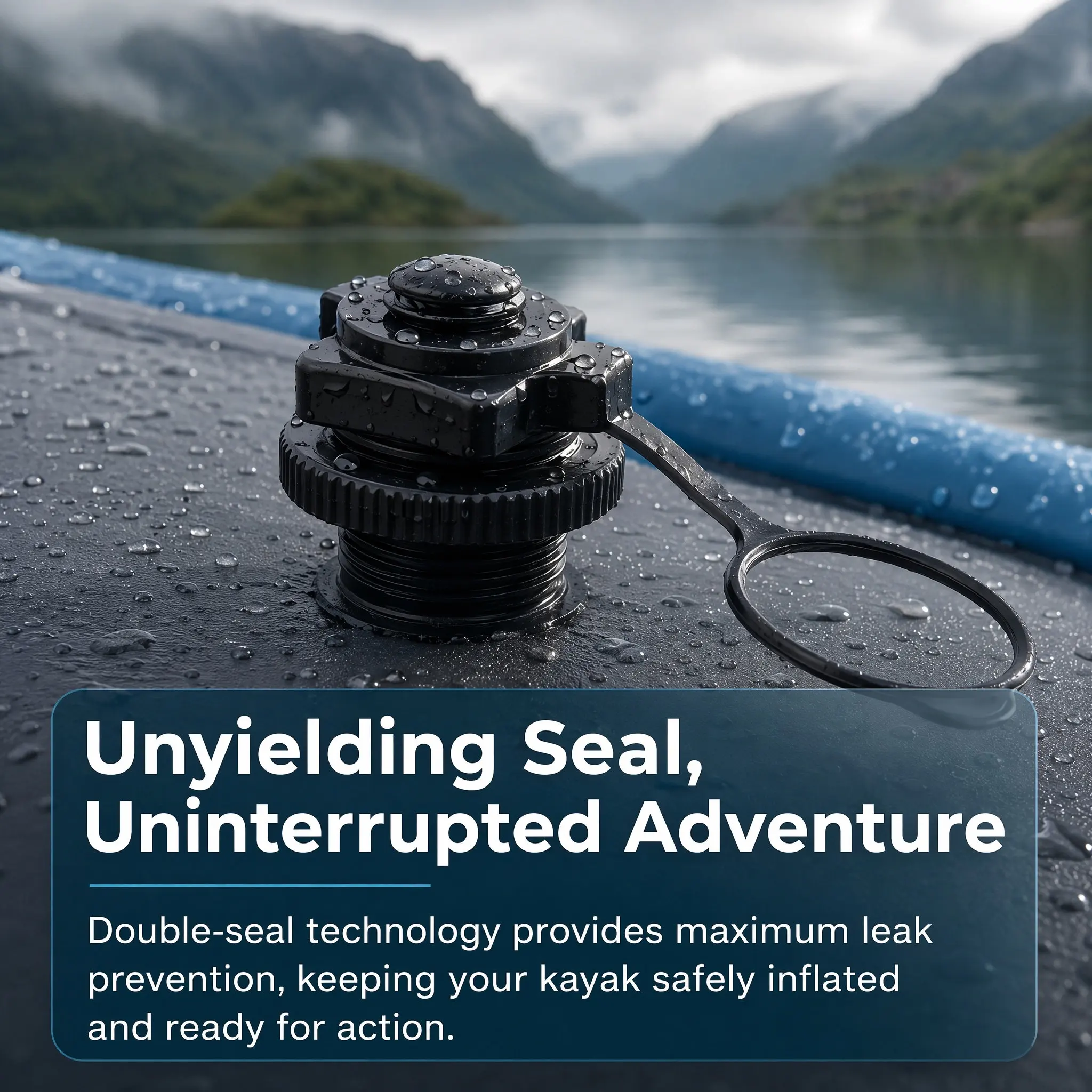 2Pcs Double Seal Kayak Air Valve Inflatable Boat Valve Connector Inflation Deflation Adapter Compatible with Kayak
