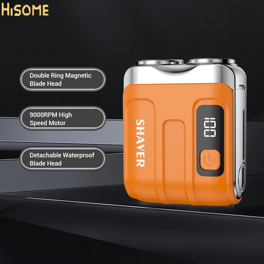 

Мини-электробритва с двумя лезвиями, водонепроницаемая, мощная мужская бритва с цифровым дисплеем, дорожная бритва, портативный триммер для бороды, средство для удаления