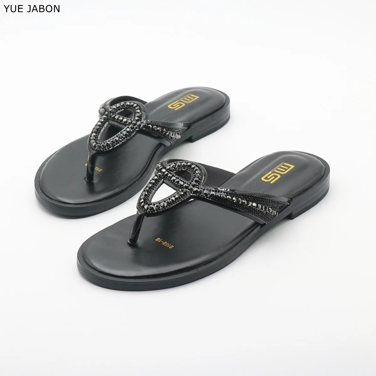 

Черные кожаные летние сандалии 2026 со стразами, шлепанцы для женщин, повседневные легкие люксовые вьетнамки, пляжная обувь