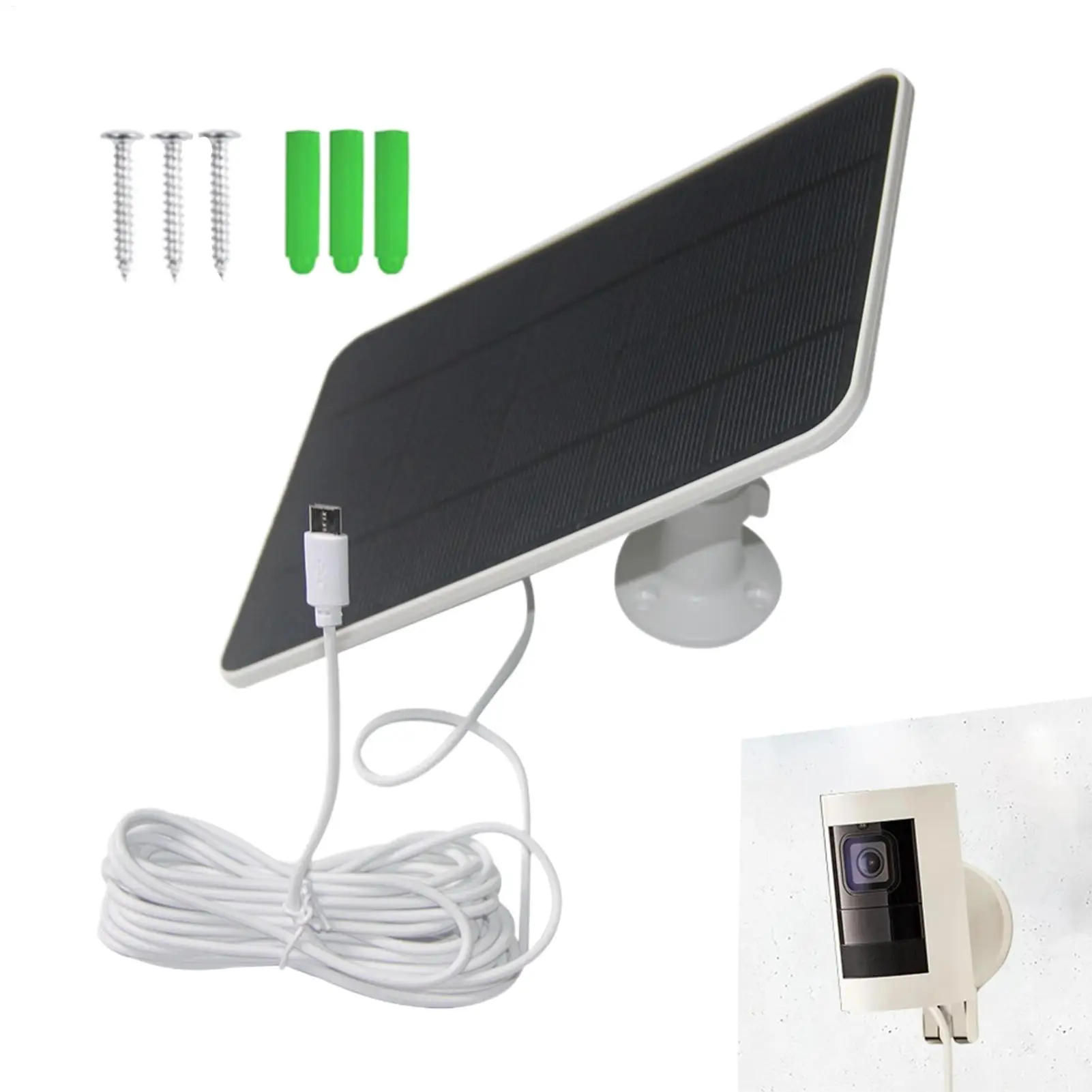 

Солнечная зарядка для камеры Ring Camera, 20 Вт, Type-C, с интеллектуальным датчиком, портативное зарядное устройство на солнечной энергии для дома, офиса, квартиры, общежития