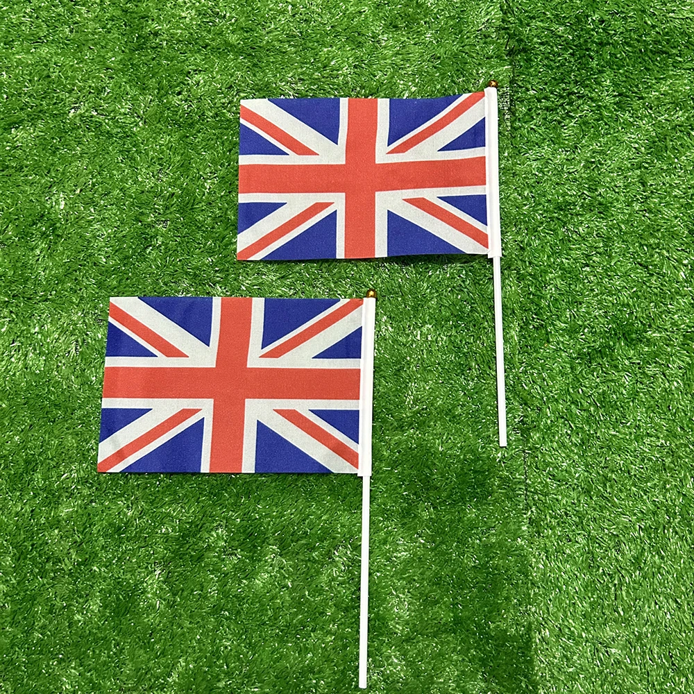 (SKY FLAG) UK Handflagge 21*14cm 10/20/50 Stück UK Flagge Großbritannien Vereinigtes Königreich Handwimpelflaggen mit Kunststoffstangen – Detail 3