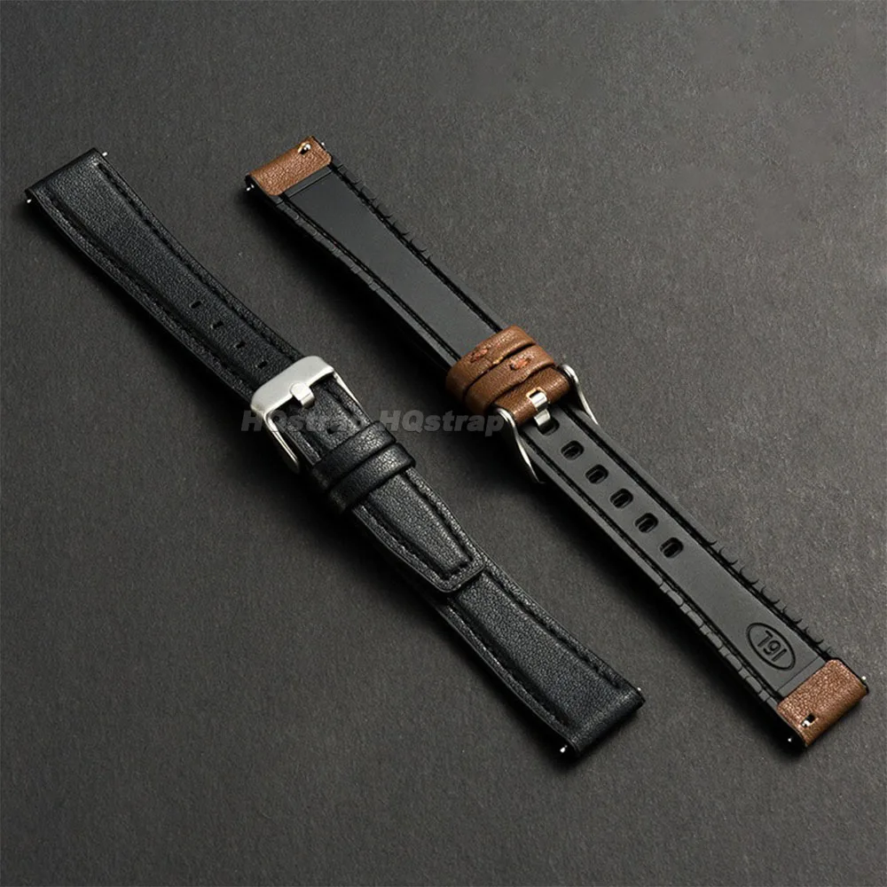 Soft Leather Watch strap 10/12mm 14mm 16mm Ultra-thin Watchband Quick Release Silicone wristband Universal Replacement Bracelet