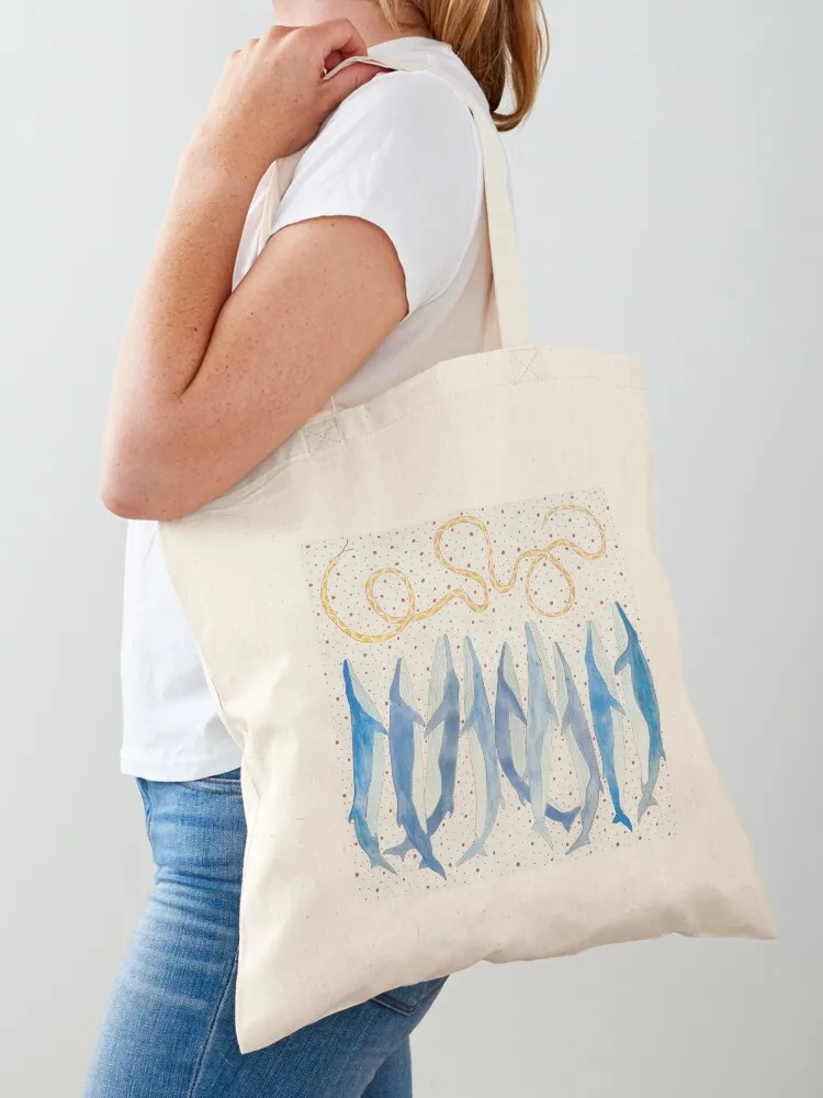 

Fin Whales Praying Tote Bag Big bag Custom bag cute tote canvas bags