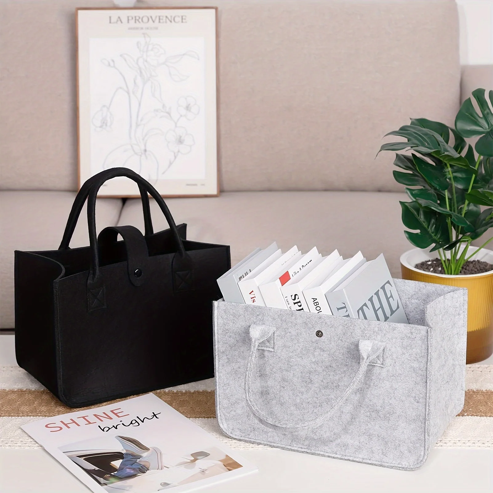 1/2 قطعة أكياس تسوق قابلة للطي، حقيبة مستطيلة مقاومة للتسرب مع قابض، حقائب حمل متعددة الاستخدامات للألعاب والبقالة