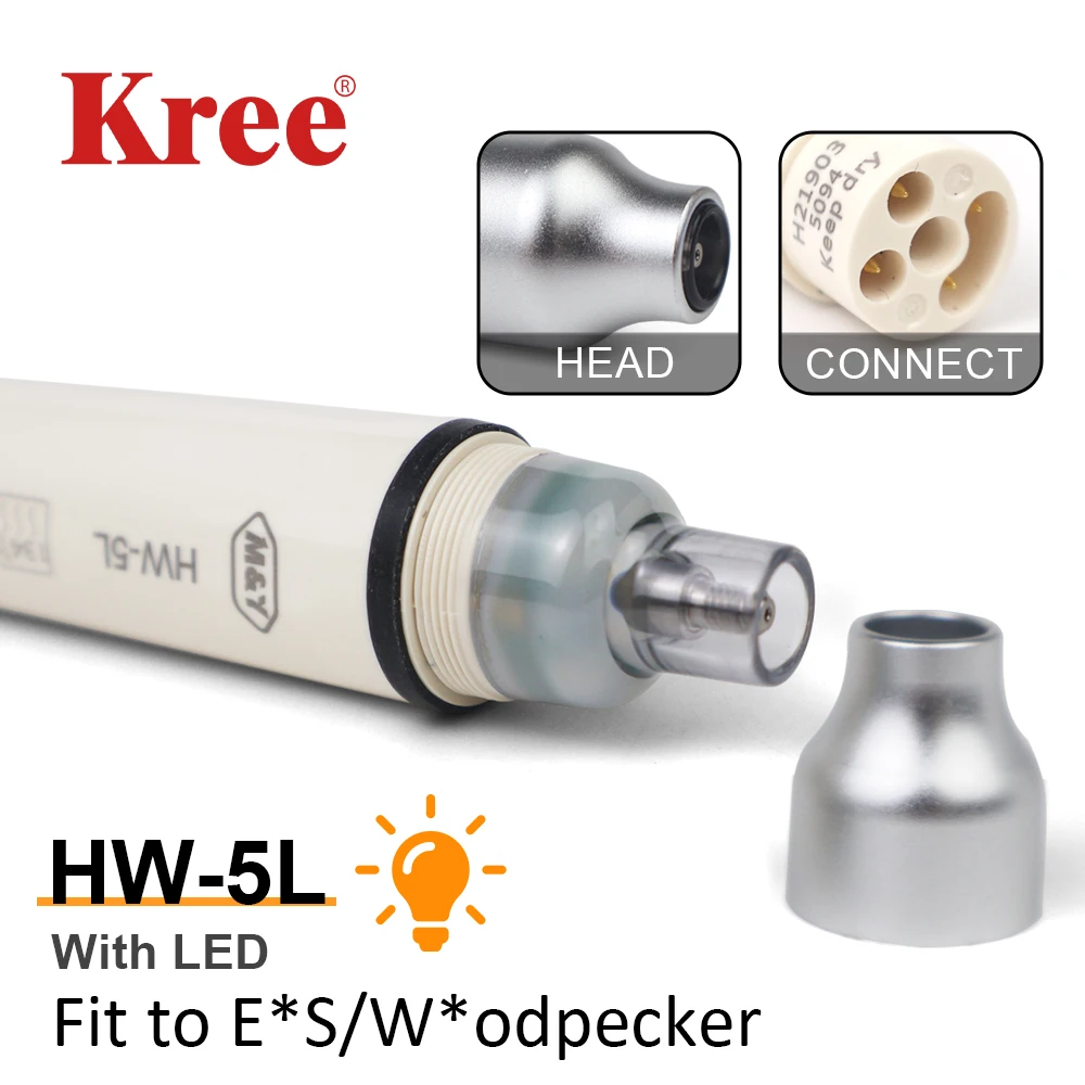 

HW-5L Съемный стоматологический ультразвуковой пьезоэлектрический наконечник со световым скалером, металлическая головка, подходящая для стоматологических продуктов E * S, стоматологические инструменты