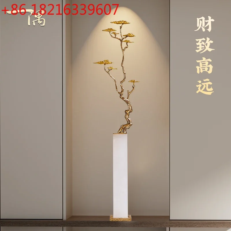 

New Chinese style lucky welcome hall entrance niche cabinet slender large ornament light luxury high-end