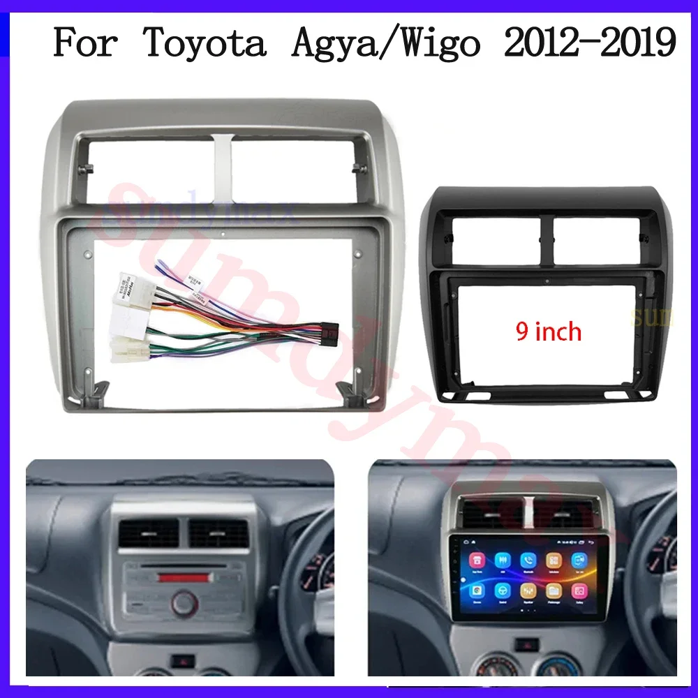 

9-дюймовый комплект автомобильного радиоприемника Android для Toyota Wigo Daihatsu Agya Ayla, автомобильная панель, авто стерео головное устройство, панель приборной панели, крепление на лице