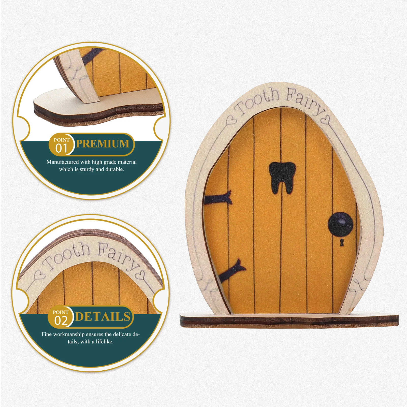 

2Pcs Wooden Fairy Door Garden Decoration Small Miniature Craft Door for Tree Stump Decoration Fairy Tale Ornament