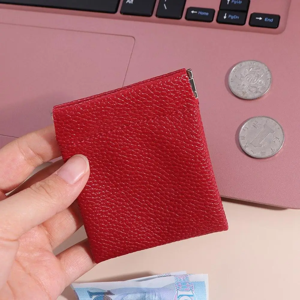 Self-closing Leather Makeup Coin Purse Waterproof Large Capacity Self-closing Lipstick Bag Simple Mini Mini Makeup Bag Outdoor