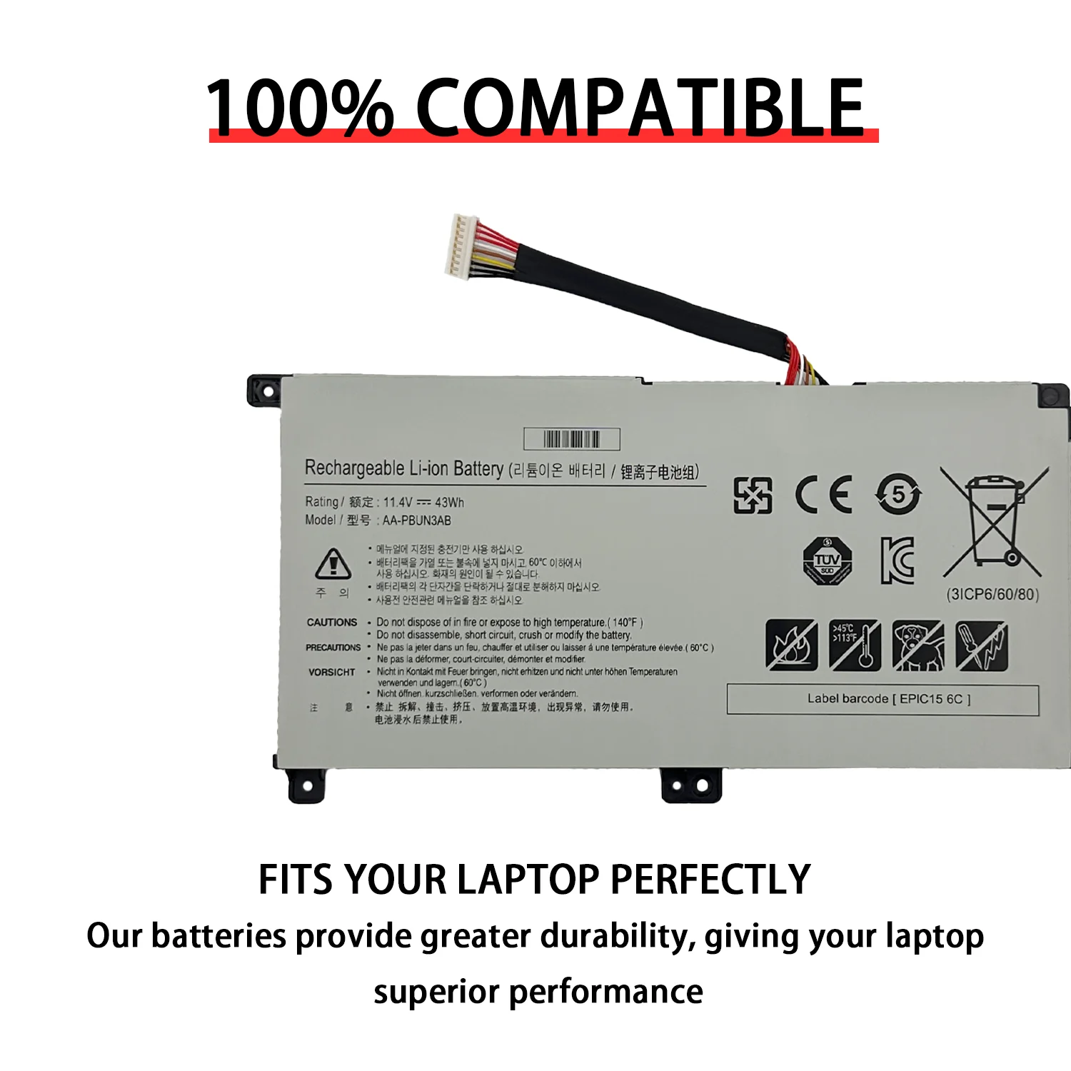 NEW AA-PBUN3AB AA-PBUN3QB Battery For Samsung Notebook 7 BA43-00377A NP740U3L-L02US NP740U3M-K01US NP800G5M 800G5M NP740U5M