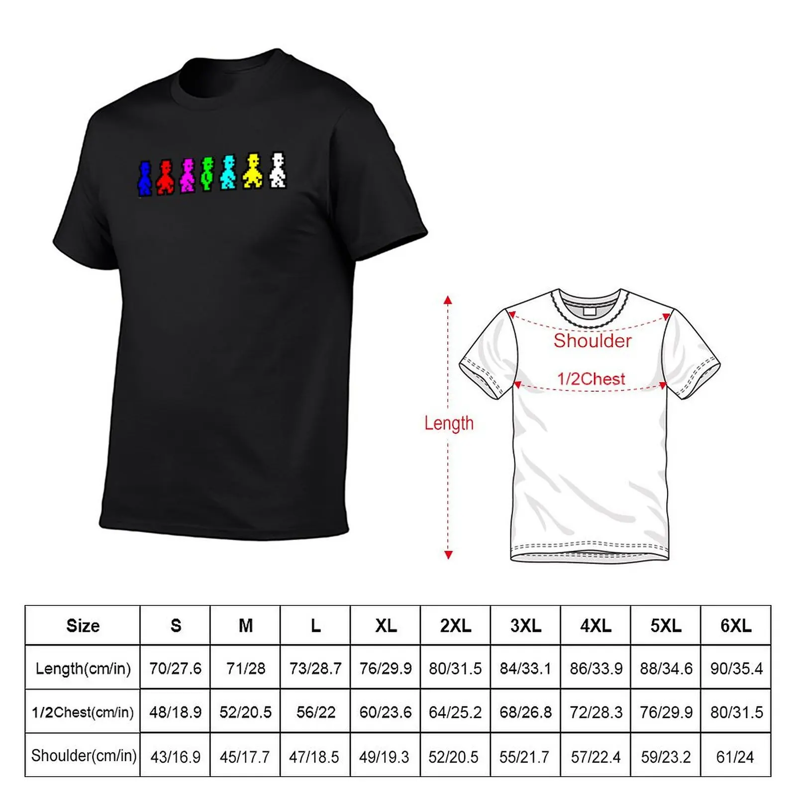 Jet Set Willy ZX Spectrum Colours T-Shirt kawaii clothes blanks customs anime slim fit t shirts for men