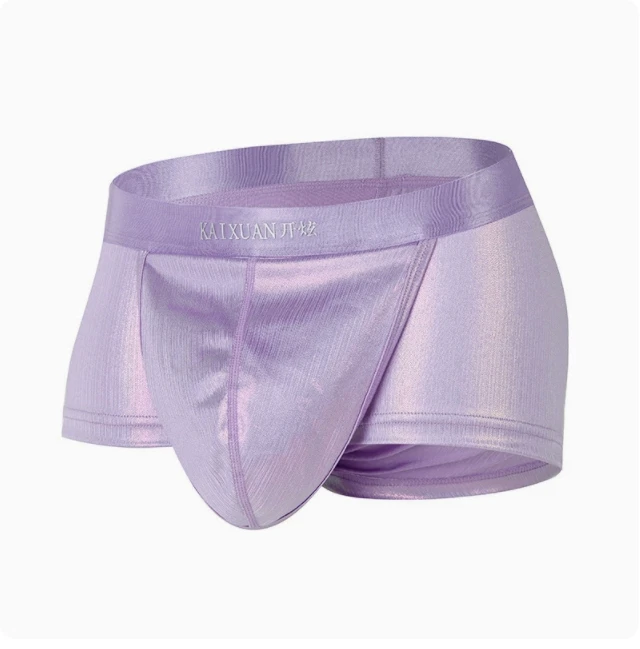 

Мужское нижнее белье для геев с низкой посадкой и U-образной выпуклой сумкой, дышащие плавки, блестящие шорты-боксеры с открытым отверстием, трусы высокого качества