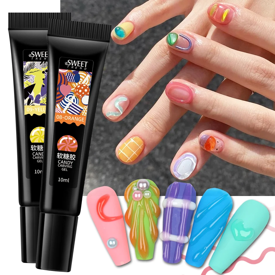 8ml 5D Embossed Pudding Gel 3D Solid Nail Gel Polish Translucent Candy Painting Liner UV Sculpture Gel DIY Accessories SAS22