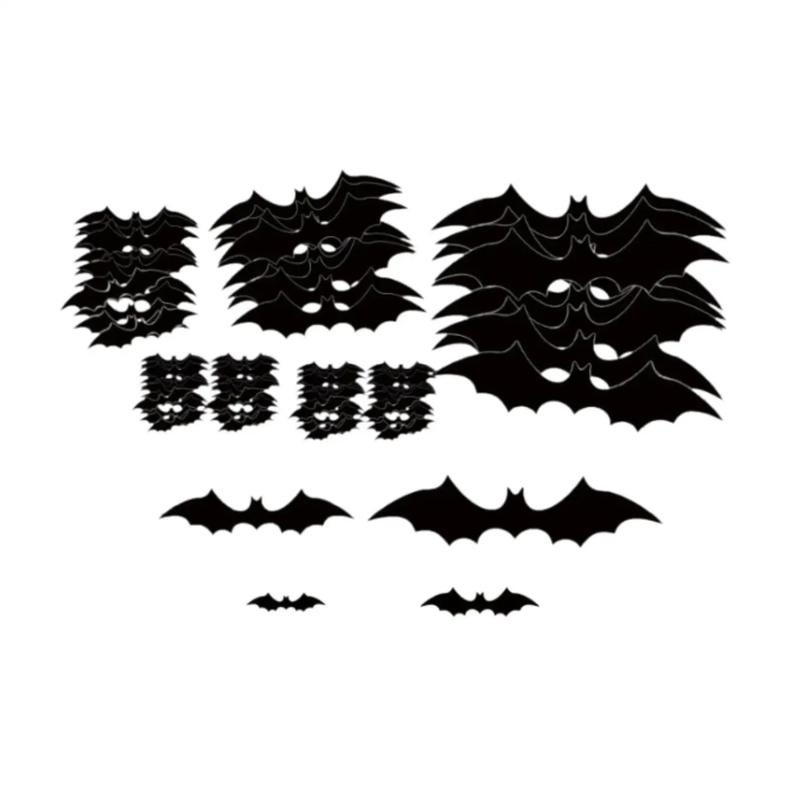 90Pcs Halloween 3D Bat Wall Stickers Halloween Decoration Window Stickers Wall Decals for Office Headboard Festival Home Door