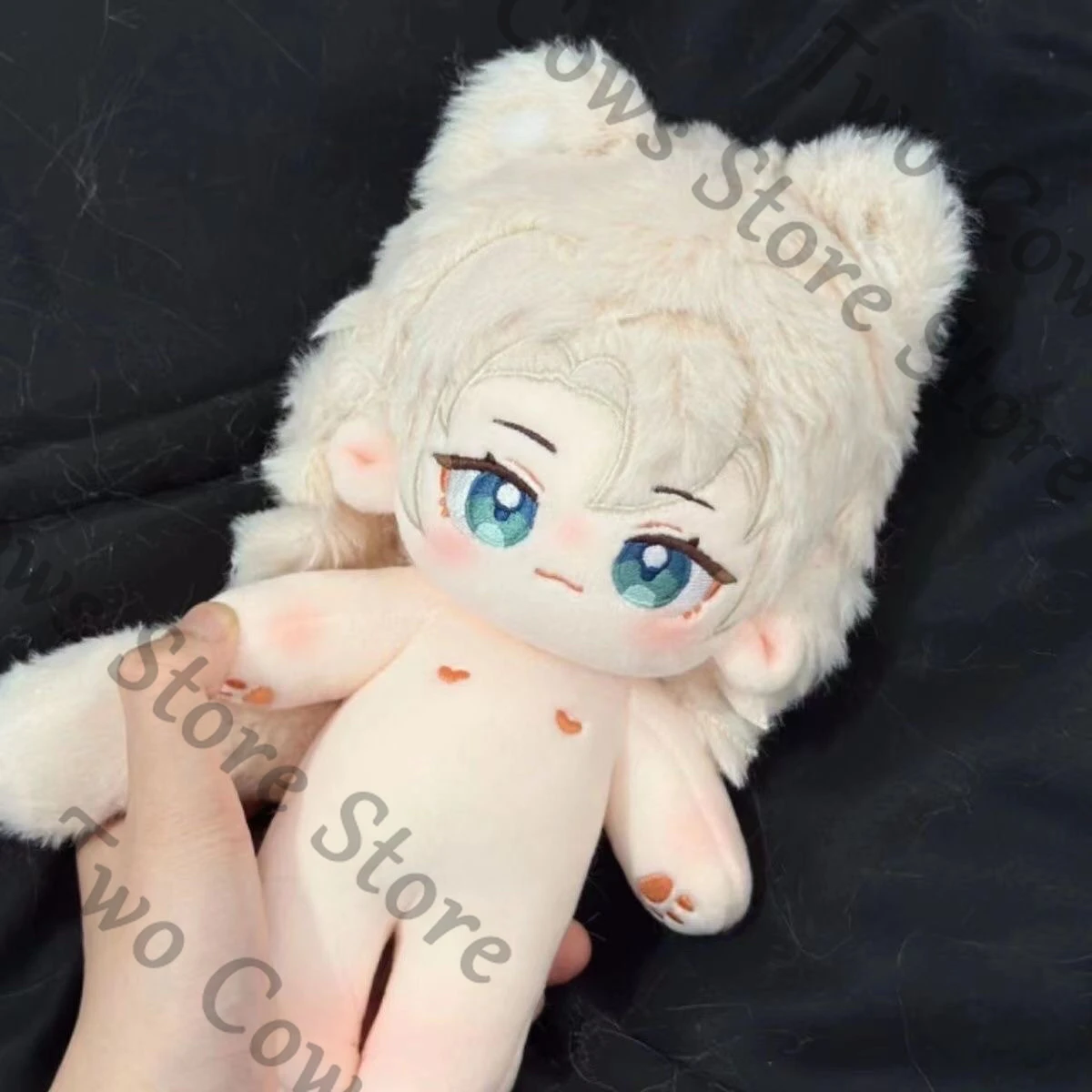 

Anime Genshin Impact Albedo Cosplay Peluche 20cm Cotton Doll Cartoon Dolls Maumet Ear Tail Have Skeleton Toys Gift